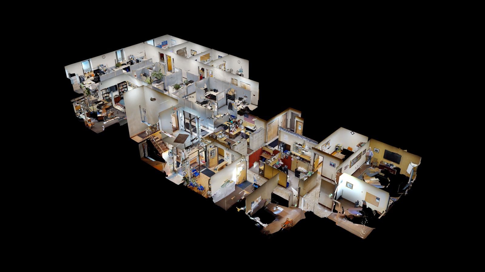 DeCarolis office building, dollhouse view